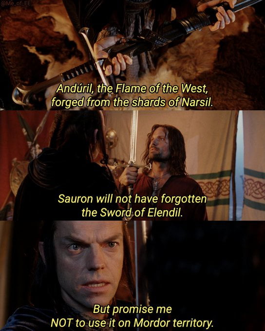 Sauron will nor have forgotten the swmgof TR