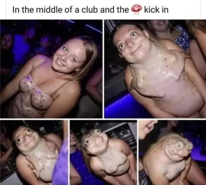 In the middle of a club and the kick in