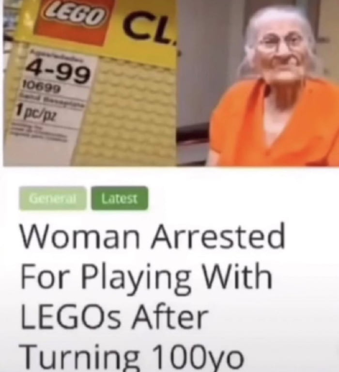 RS s Woman Arrested For Playing With LEGOs After Turning 100vo