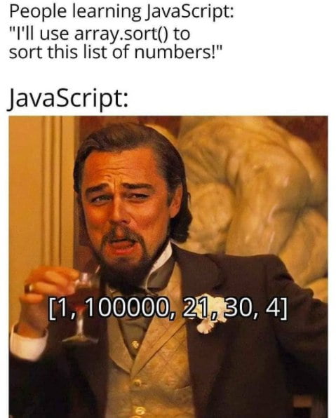 People learning JavaScript Ill use arraysort to sort this list of numbers JavaScript GBolelelelo i IRy