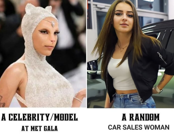 A CELEBRITYMBDEL A RANDBM AT MET GALA CAR SALES WOMAN