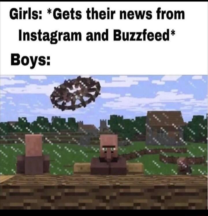 Girls Gets their news from Instagram and Buzzfeed Boys
