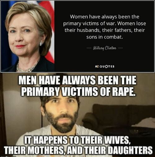 1 Women have always been the primary victims of war Women lose their husbands their fathers their sons in combat Hillosy Cliaton azauores MENHAVE ALWAYS BEEN THE PiIIIMlIlY VICTIMS OF RAPE