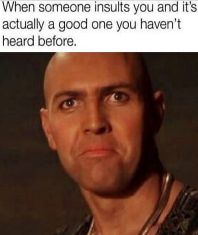 When someone insults you and its actually a good one you havent heard before