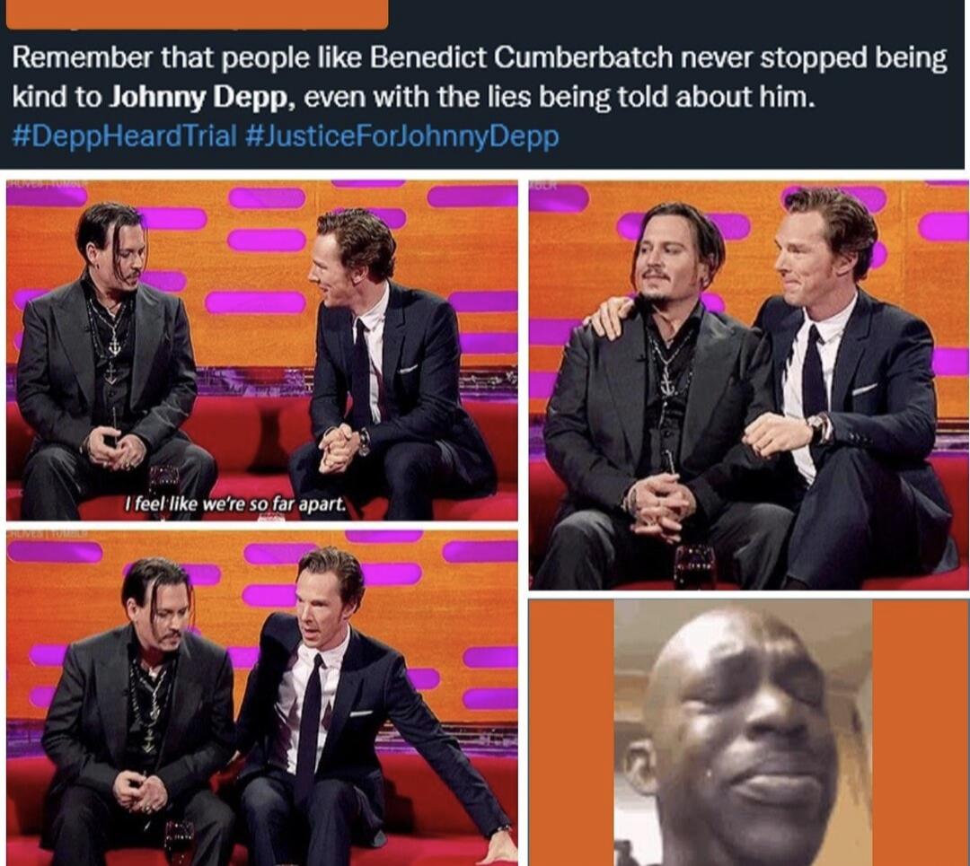 Remember that people like Benedict Cumberbatch never stopped being kind to Johnny Depp even with the lies being told about him DeppHeardTrial JusticeForJohnnyDepp