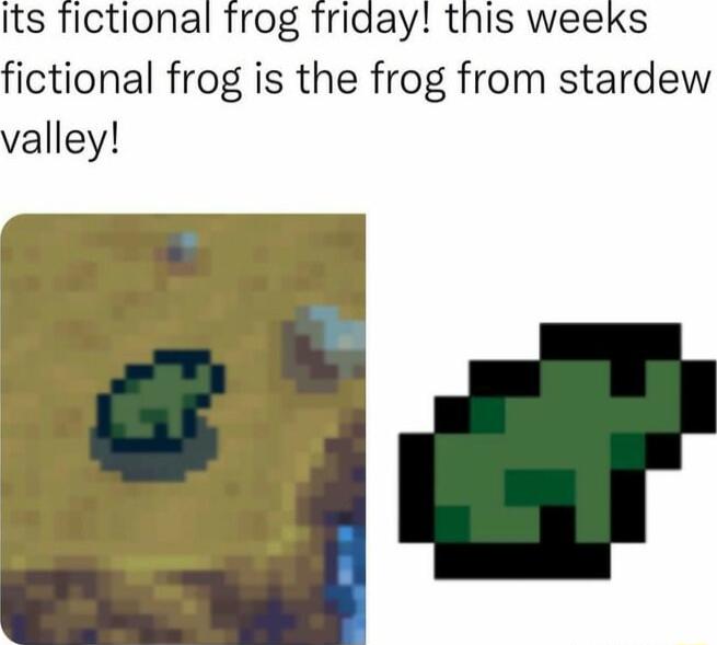 Its fictional frog friaay this weeks fictional frog is the frog from stardew valley