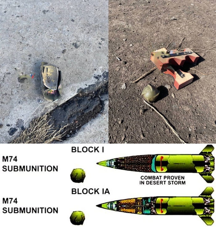 Mm74 SUBMUNITION G COMBAT PROVEN INDESERT STORM BLOCK IA M74 SUBMUNITION
