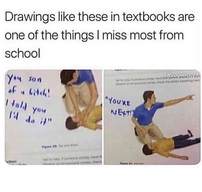 Drawings like these in textbooks are one of the things miss most from school