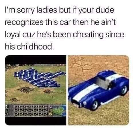 Im sorry ladies but if your dude recognizes this car then he aint loyal cuz hes been cheating since his childhood