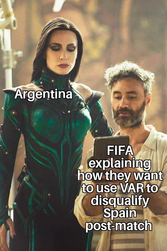 Argentina FIFA explaining how they want to use VAR to disqualify Spain post-match
