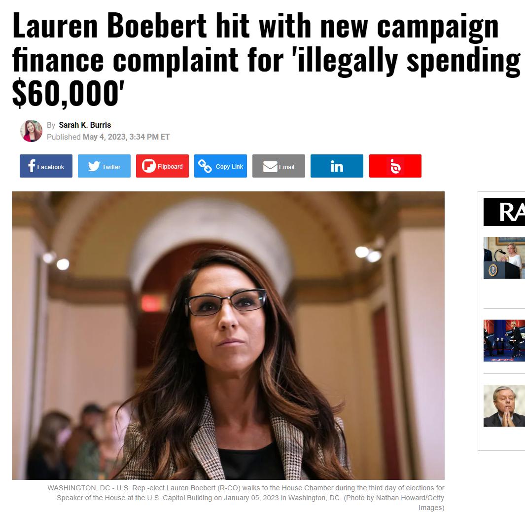 Lauren Boebert hit with new campaign finance complaint for illegally spending 60000 CaEn