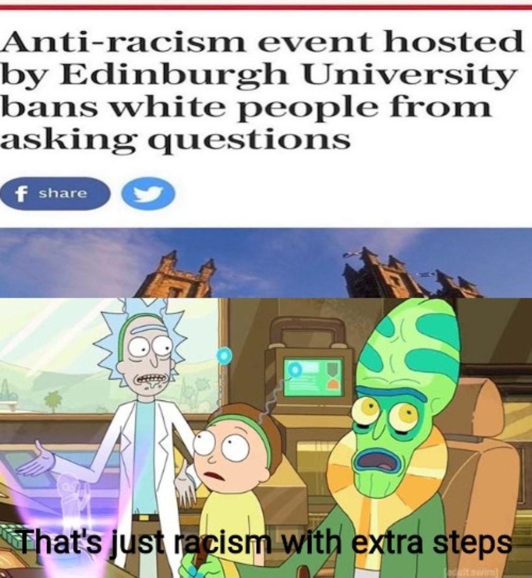 Anti racism event hosted by Edinburgh University bans white people from asking questions