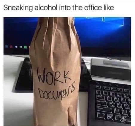 Sneaking alcohol into the office like