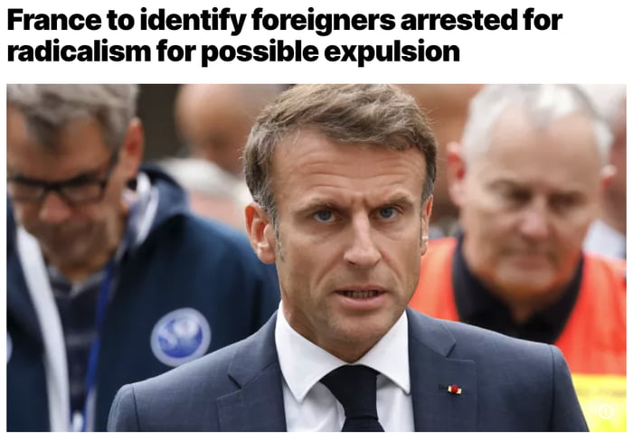 France to identify foreigners arrested for radicalism for possible expulsion