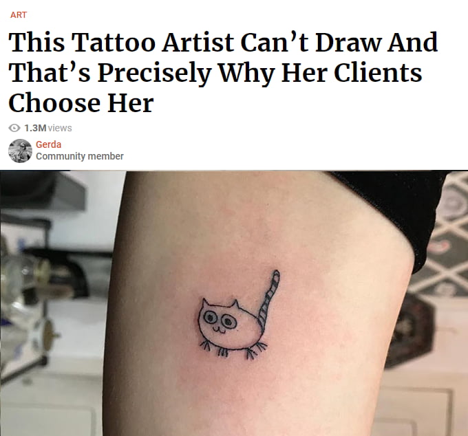 This Tattoo Artist Cant Draw And Thats Precisely Why Her Clients Choose Her 13m