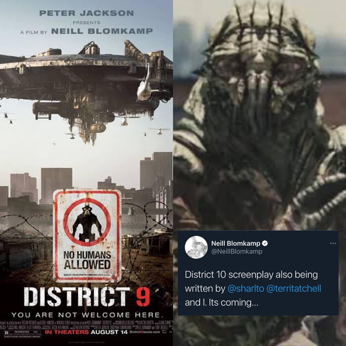 PETER JACKSON NEILL BLOMKAMP Neill Blomkamp NeillBlomkamp District 10 screenplay also being II y I I Wil A E Ei el s I 4 I and Its coming YOU ARE NOT WELCOME HERE s l