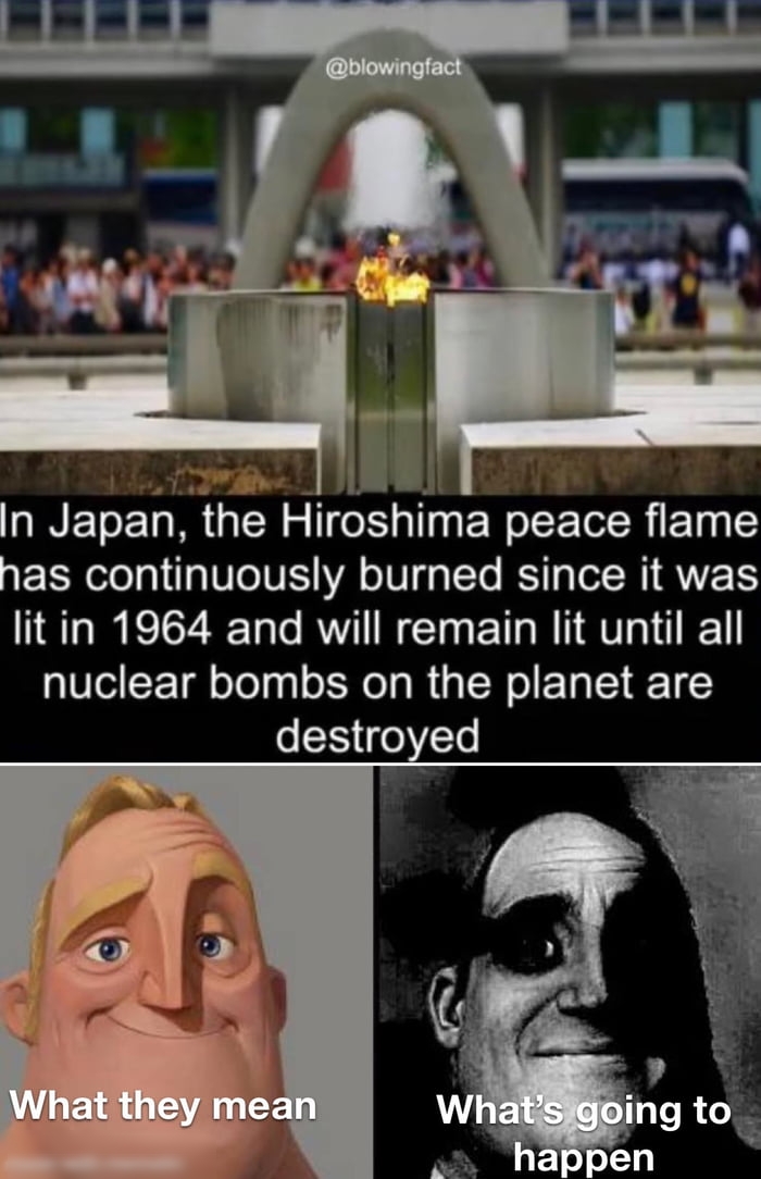 has continuously burned since it was litin 1964 and will remain lit until all nuclear bombs on the planet are destroyed