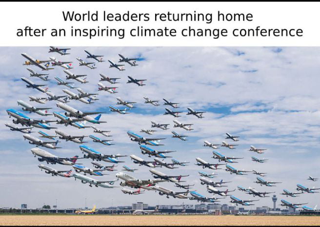 World leaders returning home after an inspiring climate change conference