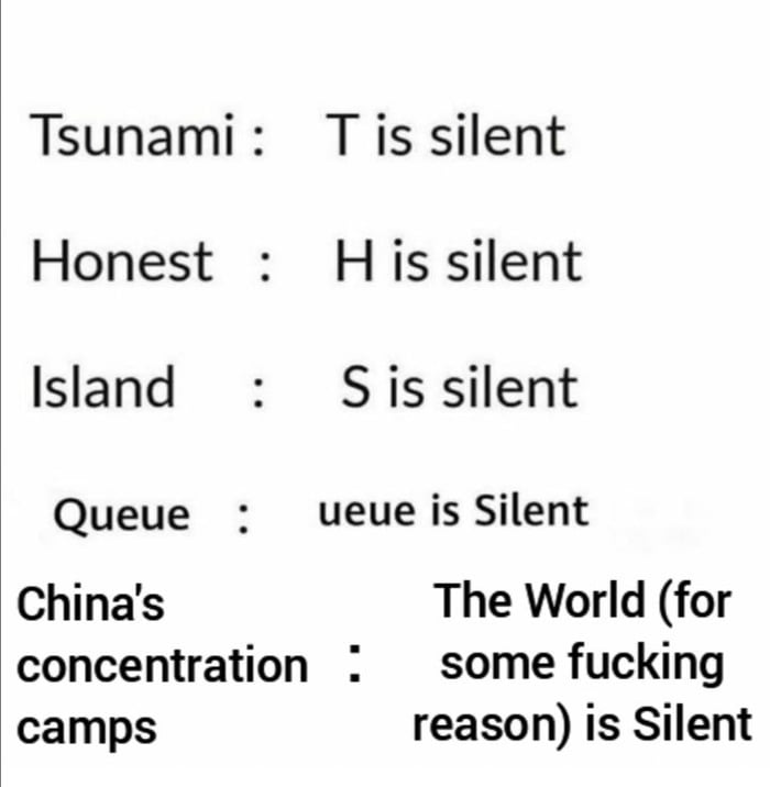 Tsunami Tis silent Honest His silent Island Sissilent Queue ueue is Silent Chinas The World for concentration some fucking camps reason is Silent