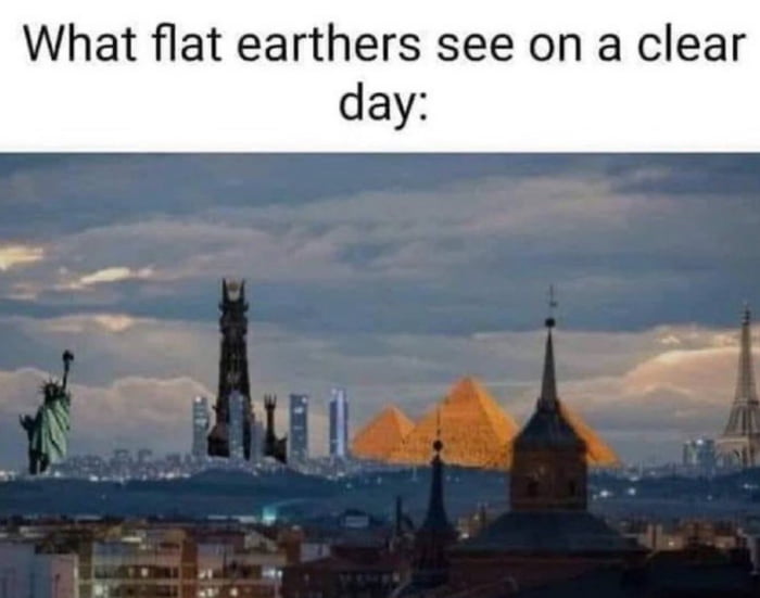 What flat earthers see on a clea day