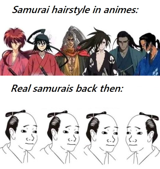 Samurai hairstyle in animes