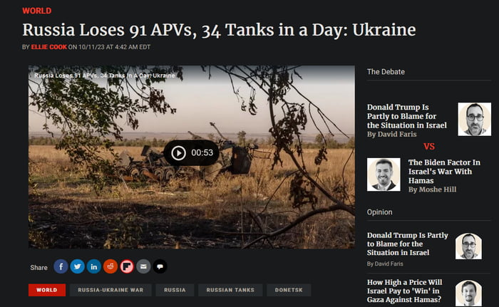 Russia Loses 91 APVs 34 Tanks in a Day Ukraine P B B e