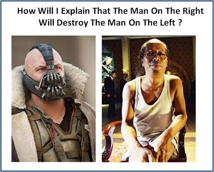 How Will Explain That The Man On The Right Will Destroy The Man On The Left