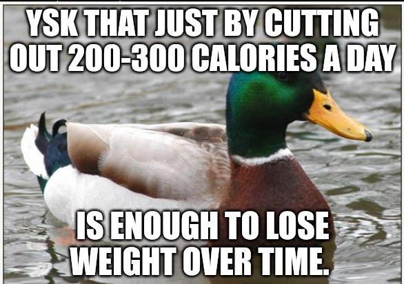 YSKTHATIUSTIBYCUTTING 0UT200300CALORIES ADAY WEIGHTOVER TIME