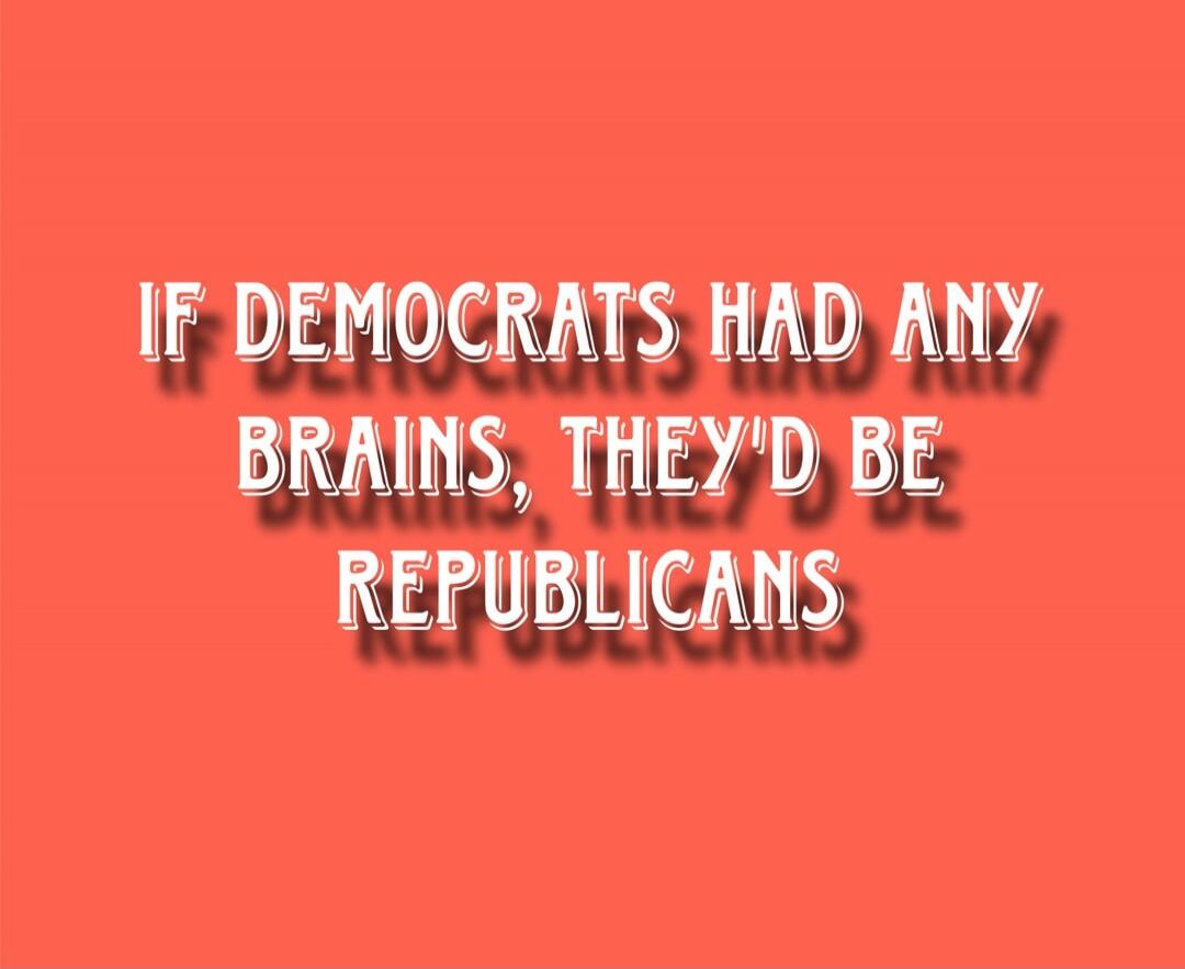 IF DEMOCRATS HAD ANY BRAINS, THEY'D BE REPUBLICANS