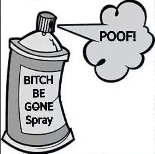 BITCH BE GONE Spray
POOF!
Session ID: 1002664.
