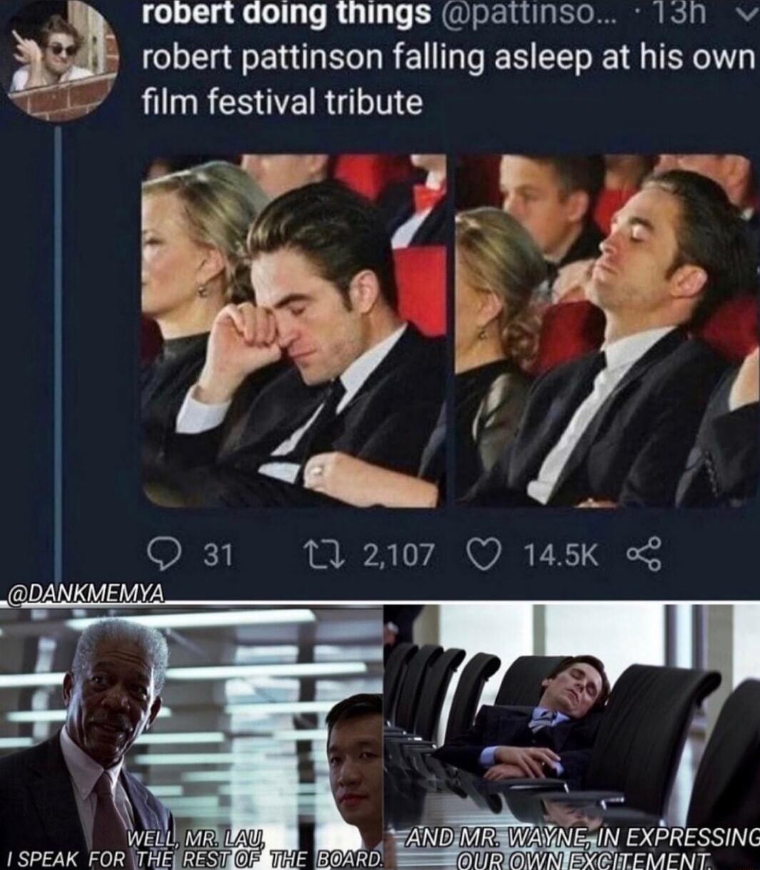 robert doing things wpatiinso 130 3 robert pattinson falling asleep at his own film festival tribute EXPRESSIN 1 SPEAK FOR CMENT