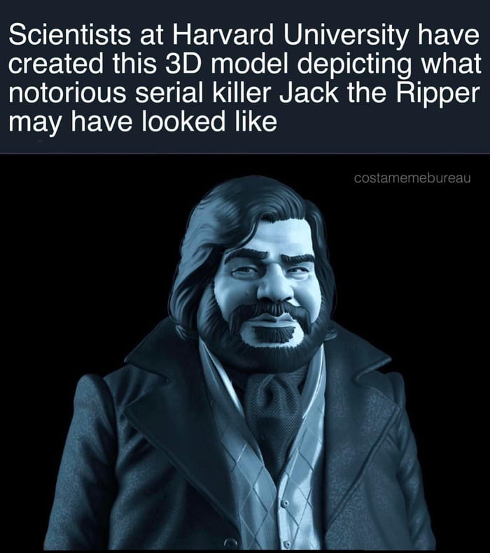 Scientists at Harvard University have created this 3D model depicting what notorious serial killer Jack the Ripper may have looked like f a