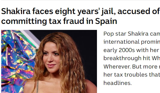 Shakira faces eight yearsjail accused of committing tax fraud in Spain Pop star Shakira can international promir early 2000s with her breakthrough it W Wherever But more her tax troubles that headlines