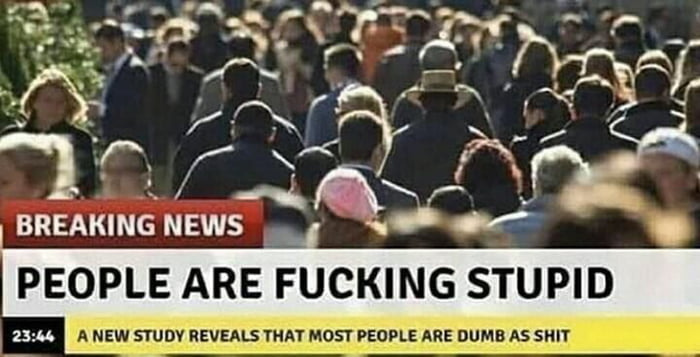 PEOPLE ARE FUCKING STUPID Kaceadl NEW STUDY REVEALS THAT MOST PEOPLE ARE DUMB AS SHIT