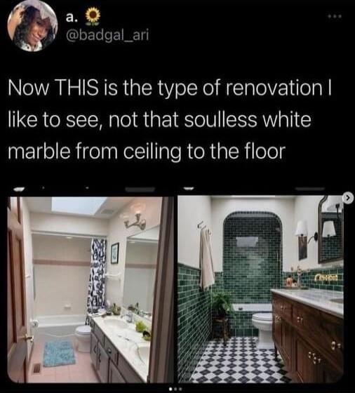 P2 4 badgal_ari Now THIS is the type of renovation like to see not that soulless white marble from ceiling to the floor