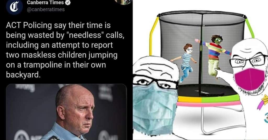 DL ER I ERY O ACT Policing say their time is S TaTeRWVE TS Te o VA TTeTe EEESRO E including an attempt to report two maskless children jumping on a trampoline in their own BETENYEIR