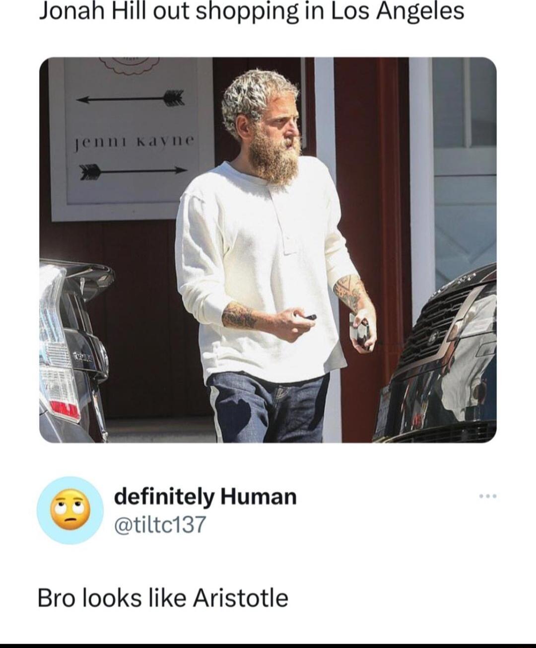 Jonah Hill out shopping in Los Angeles definitely Human Gtiltc137 Bro looks like Aristotle