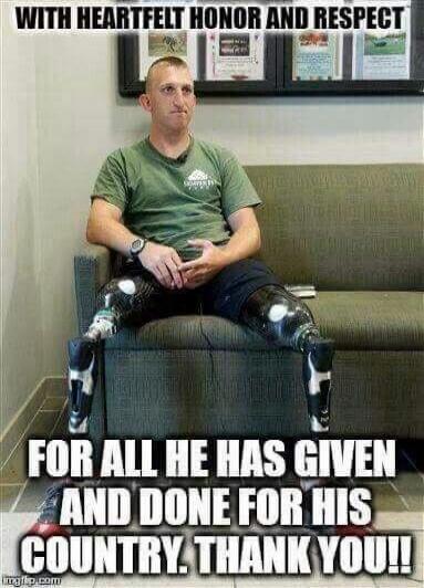 WITH HEARTFELT HONOR AND RESPECT FOR ALL HE HAS GIVEN AND DONE FOR HIS COUNTRY. THANK YOU!!