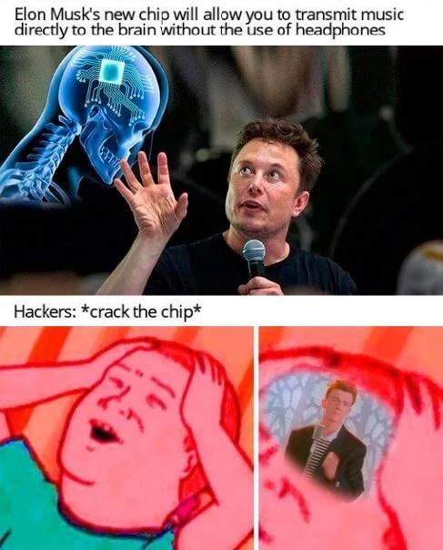 Elon Musks new chip will allow you to transmit music directly to the brain without the Use of headphones Hackers crack the chip