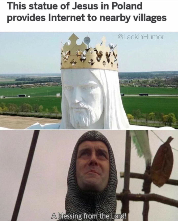 This statue of Jesus in Poland provides Internet to nearby villages A SR el B S Hool