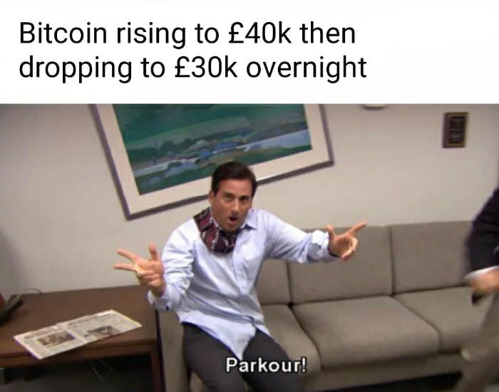 Bitcoin rising to 40k then dropping to 30k overnight i 3 Parkour