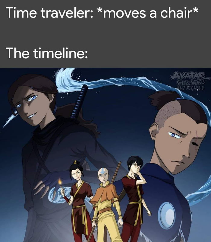 Time traveler moves a chair The timeline