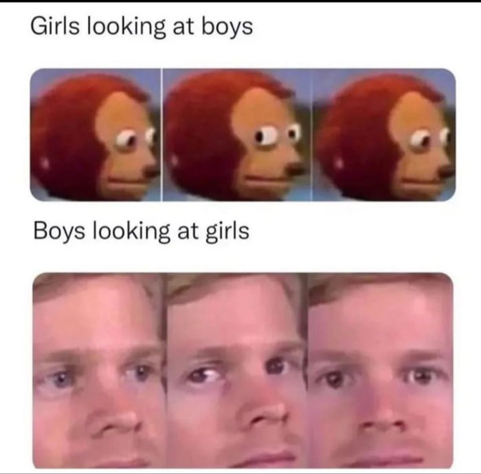Girls looking at boys Boys looking at girls