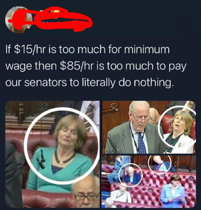 O If 15hr is too much for minimum wage then 85hr is too much to pay NIESCTE ol R oM Gl E1YAe X aleltallale