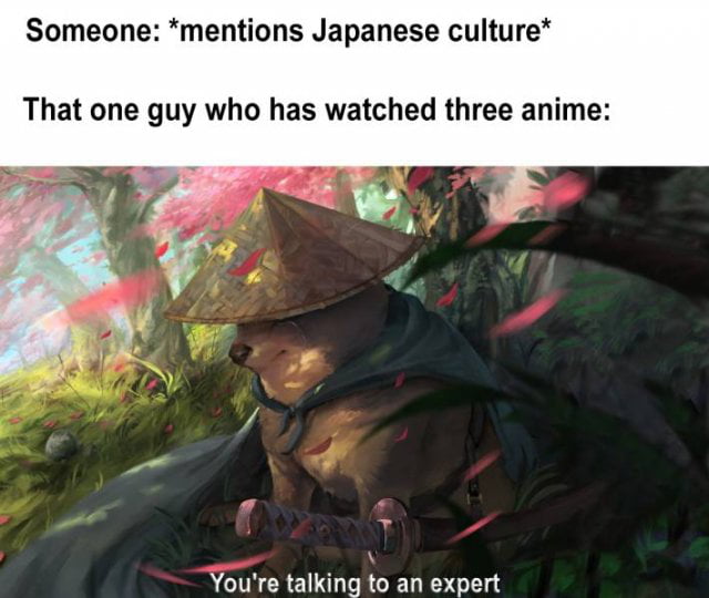 Someone mentions Japanese culture as watched three anime Youre talking to an expert