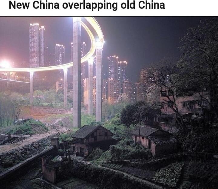 New China overlapping old China