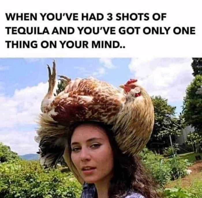 WHEN YOUVE HAD 3 SHOTS OF TEQUILA AND YOUVE GOT ONLY ONE THING ON YOUR MIND