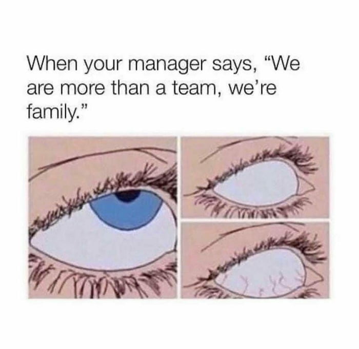 When your manager says We are more than a team were family VT