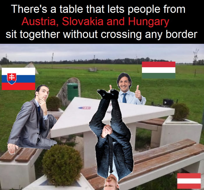 Theres a table that lets people from sit together without crossing any border