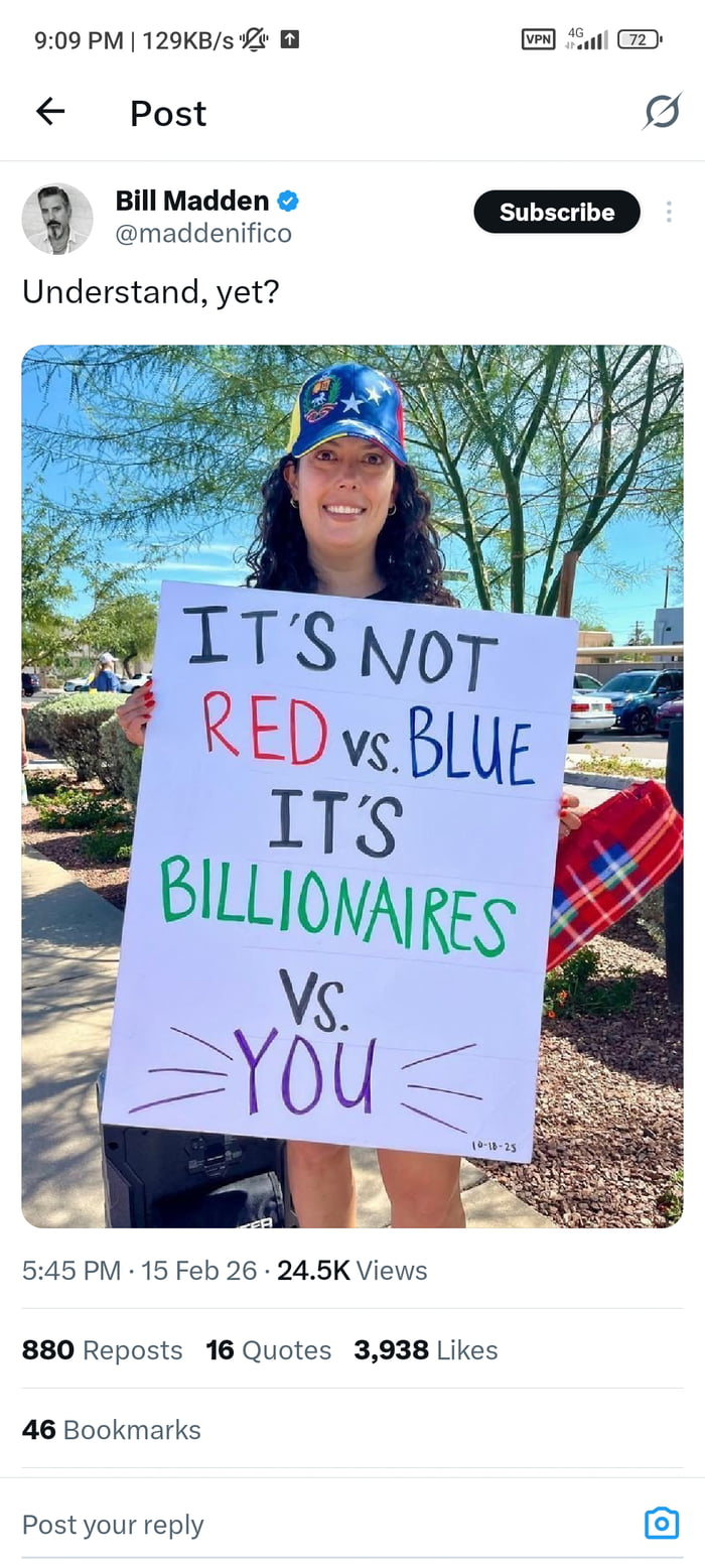 IT'S NOT RED vs. BLUE IT'S BILLIONAIRES vs YOU